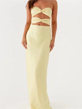 Peppermayo Tianna Strapless Maxi Dress in Yellow Size 2 NWT